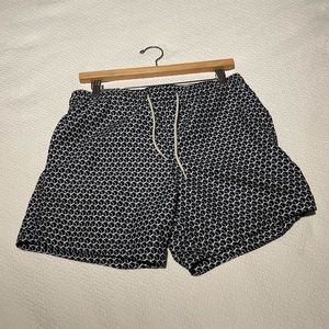 Dark blue with geometrical design